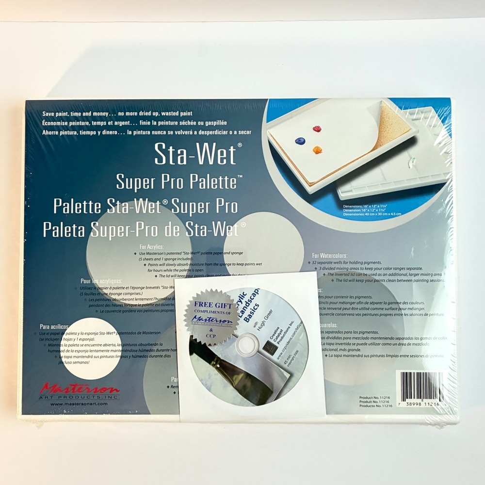 Masterson Sta-Wet Super Pro Palette with Acrylic Landscape Basics Hugh Greer DVD